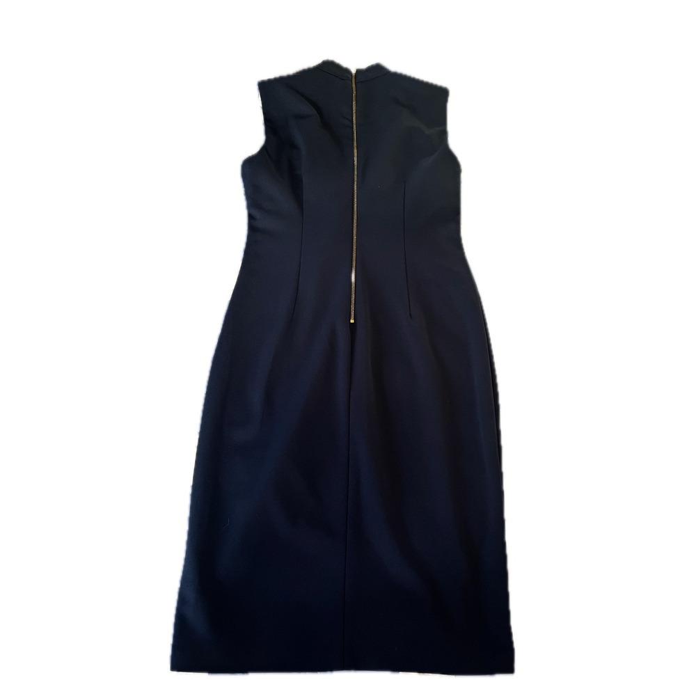 Calvin Klein Navy Sleeveless Mock Neck Sheath Dress - Women's Size 2 - Picture 9 of 11